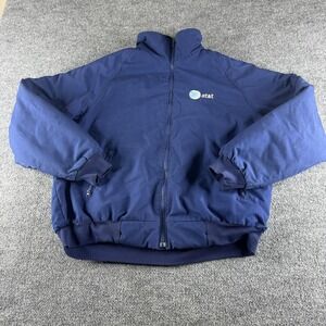 VF Imagewear Bomber Jacket Mens XL Blue AT&T Workwear Canvas Insulated USA